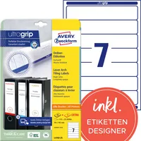 Avery Zweckform Ordnerrückenetikett ultragrip schmal/kurz 210 Etik./Pack.