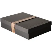 Falken Aufbewahrungsbox PureBox Black 22001688, mit Deckel, außen 32x10x44cm, Pappe schwarz 4014481245047 Falken