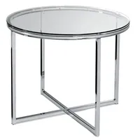 Soennecken Beistelltisch XABI, 55cm (H), 55x45x55cm (BxHxT) (BxT), rund, transparent / chrom 4003969134805 Soennecken
