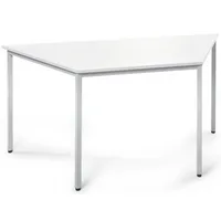 Soennecken Konferenztisch BASE MODUL, 72cm (H), 160/80x69cm (BxT), 3 Personen, Trapezform, weiß / silber 4003969134881 Soennecken