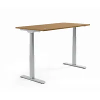 Soennecken Sitz-Steh-Schreibtisch FLEX MODUL, elektrisch höhenverstellbar, 60,5-125,5cm (H), 120x80cm (BxT), rechteckig, nussbaum / alusilb