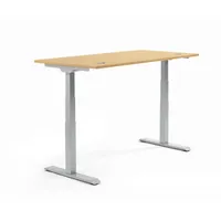 Soennecken Sitz-Steh-Schreibtisch FLEX MODUL, elektrisch höhenverstellbar, 60,5-125,5cm (H), 120x80cm (BxT), rechteckig, buche / alusilber