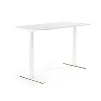 Soennecken Sitz-Steh-Schreibtisch FLEX MODUL, elektrisch höhenverstellbar, 60,5-125,5cm (H), 120x80cm (BxT), rechteckig, weiß / weiß 400396