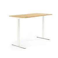 Soennecken Sitz-Steh-Schreibtisch FLEX MODUL, elektrisch höhenverstellbar, 60,5-125,5cm (H), 180x80cm (BxT), rechteckig, buche / weiß 40039