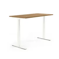 Soennecken Sitz-Steh-Schreibtisch FLEX MODUL, elektrisch höhenverstellbar, 60,5-125,5cm (H), 160x80cm (BxT), rechteckig, nussbaum / weiß 40