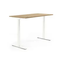 Soennecken Sitz-Steh-Schreibtisch FLEX MODUL, elektrisch höhenverstellbar, 60,5-125,5cm (H), 120x80cm (BxT), rechteckig, eiche hell / weiß