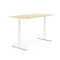 Soennecken Sitz-Steh-Schreibtisch FLEX MODUL, elektrisch höhenverstellbar, 60,5-125,5cm (H), 120x80cm (BxT), rechteckig, ahorn / weiß 40039