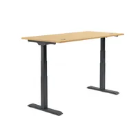 Schreibtisch FLEX MODUL 2.000 x 605-1.255 x 800 mm (B x H x T) schwarz