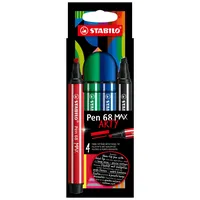 Stabilo Pen 68 MAX 4er Etui ARTY Filzstift Pen 68 MAX mit Keilspitze 4006381589994 Stabilo 4 Stück