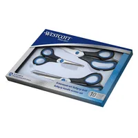 Westcott Scheren-Set Easy Grip, Stahl, rostfrei, 13/21/25cm, schwarz-blau 4027521910270 Westcott 3 Stück