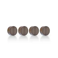 Magnetoplan Haftmagnet Design Wood Series, 1665451, Rund, 30mm Ø, walnuss, 4000g 4013695067308 Magnetoplan 4 Stück