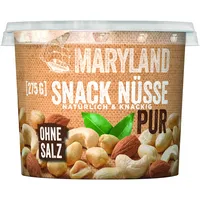 Kluth MARYLAND Snack Nüsse Pur 91982 275g 4008088919821 Kluth 275 Gramm