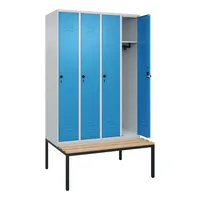 CP-Möbel C+P Spind Classic PLUS 4Abteile 2120x1200x815mm l.grl.bl 4066681745322 CP-Möbel