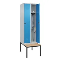 CP-Möbel C+P Spind Classic PLUS 2Abteile 2120x600x815mm l.grl.bl 4066681743687 CP-Möbel