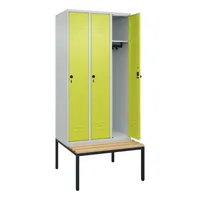 CP-Möbel C+P Spind Classic PLUS 3Abteile 2120x900x815mm l.grc.gn 4066681744493 CP-Möbel