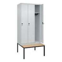 CP-Möbel C+P Spind Classic PLUS 3Abteile 2120x900x815mm l.grl.gr 4066681744486 CP-Möbel
