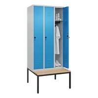 CP-Möbel C+P Spind Classic PLUS 3Abteile 2120x900x815mm l.grl.bl 4066681744431 CP-Möbel