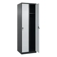 C+P Kleiderspind Classic PLUS mit Sockel 600 x 1.850 x 500 mm (B x H x T) schwarzgrau