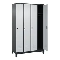 C+P Kleiderspind Classic PLUS mit Standfuß 1.200 x 1.950 x 500 mm (B x H x T) schwarzgrau