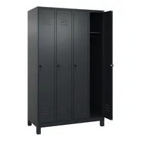 C+P Kleiderspind Classic PLUS mit Standfuß 1.200 x 1.950 x 500 mm (B x H x T) schwarzgrau