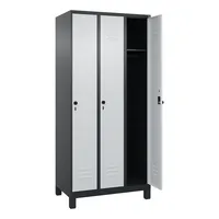 C+P Kleiderspind Classic PLUS mit Standfuß 900 x 1.950 x 500 mm (B x H x T) schwarzgrau