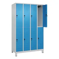 CP-Möbel C+P Spind Classic PLUS doppelt 4Abteile 1950x1200x500mm l.grl.bl 4066681623583 CP-Möbel