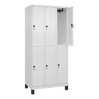 C+P Kleiderspind Classic PLUS mit Standfuß 900 x 1.950 x 500 mm (B x H x T) verkehrsweiß