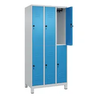 CP-Möbel C+P Spind Classic PLUS doppelt 3Abteile 1950x900x500mm l.grl.bl 4066681621787 CP-Möbel