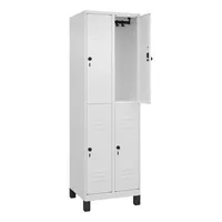 C+P Kleiderspind Classic PLUS mit Standfuß 600 x 1.950 x 500 mm (B x H x T) verkehrsweiß