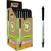 Bic Kugelschreiber ECOlution Clic Stic transparent/schwarz Mine 0,4mm Schreibfarbe schwarz 0070330178212 Bic