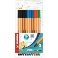 Stabilo Fineliner-Set point 88, 87-1468, orange, weiße Streifen (Schreibfarbe: 4-farbig sortiert), 0,4mm 4006381186384 Stabilo 10 Stück