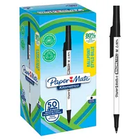 Paper Mate Kilometrico Kugelschreiber | lange Schreibdauer mit mittlerer Spitze (1,0 mm) | schwarze Tinte | 80 % recyceltes Plastik | 50 Stück