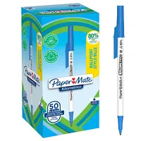 Paper Mate Kilometrico Kugelschreiber | lange Schreibdauer mit mittlerer Spitze (1,0 mm) | blaue Tinte | 80 % recyceltes Plastik | 50 Stück