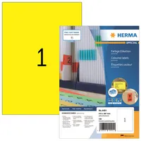 Herma Etiketten Special 4401, gelb, 210x297mm, rechteckig 4008705044011 Herma 100 Stück