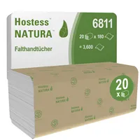 Scott Falthandtücher Hostess Natura 6811, 25x23cm, 2-lagig, Zickzack (V-Falz), weiß, Airflex 5027375010217 Scott 3600 Blatt