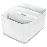Leitz Aufbewahrungsbox MyBox 5216-10-01, 18 Liter, mit Deckel, außen 385x318x198mm, Kunststoff weiß/grau 4002432116461 Leitz
