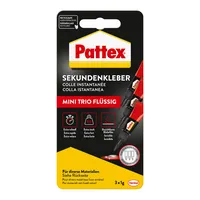 Pattex Sekundenkleber 9H PSMT3 MINI TRIO, 3x1g, permanent 4015000415033 Pattex 3 Stück