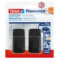 Tesa 58279-00000-20 Powerstrips 2Haken L Eckig schwarz   4063565247057 TESA 2 Stück