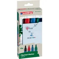 Edding 4-32-4 Flipchartmarker Keilspitze 1 - 5 mm Schwarz, Rot, Blau, Grün 4 St.