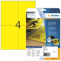 HERMA Wetterfeste Folien-Etiketten, gelb, A4, 105 x 148 mm, extrem stark haftend
