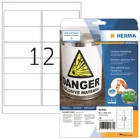 HERMA Wetterfeste Outdoor-Folienetiketten A4, 99,1 x 42,3 mm, weiß, extrem stark haftend, dehnfähig