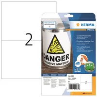 HERMA Wetterfeste Outdoor-Folienetiketten A4, 210 x 148 mm, weiß, extrem stark haftend, dehnfähig
