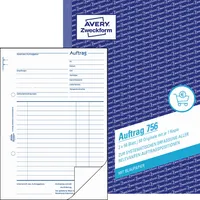 10 x Avery Zweckform Formularbuch Auftrag A5 selbstdurchschreibend 2x5