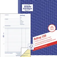 AVERY Zweckform Auftragsbuch 1725 A5 selbstdurchschreibend 4004182017258 AVERY Zweckform