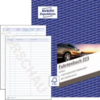 AVERY Zweckform Fahrtenbuch mit Jahresabrechnung  223 A5 40 Blatt 4004182002230 AVERY Zweckform