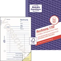 AVERY Zweckform Rechnung selbstduchschreibend A6 2x40 Blatt 4004182017326 AVERY Zweckform