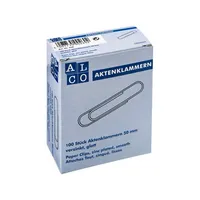Alco Büroklammer glatte, runde Form 50mm Metall, verzinkt silber 4007735002602 Alco 260 100 Stück