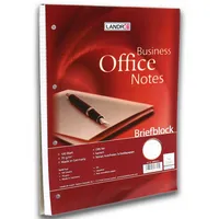 Landre Notizblock 100050253 Business Office Notes, kariert, A4, 60g, rot, 100 Blatt 4006144576919 Landre