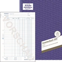 AVERY Zweckform Inventurbuch 1101 A4 hoch weiß Einband blau 4004182011010 AVERY Zweckform 50 Blatt