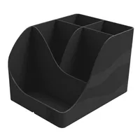 Neo Deco Pen-Wave Schreibtisch Organizer 5 Fächer PS (Polystyrol) Schwarz